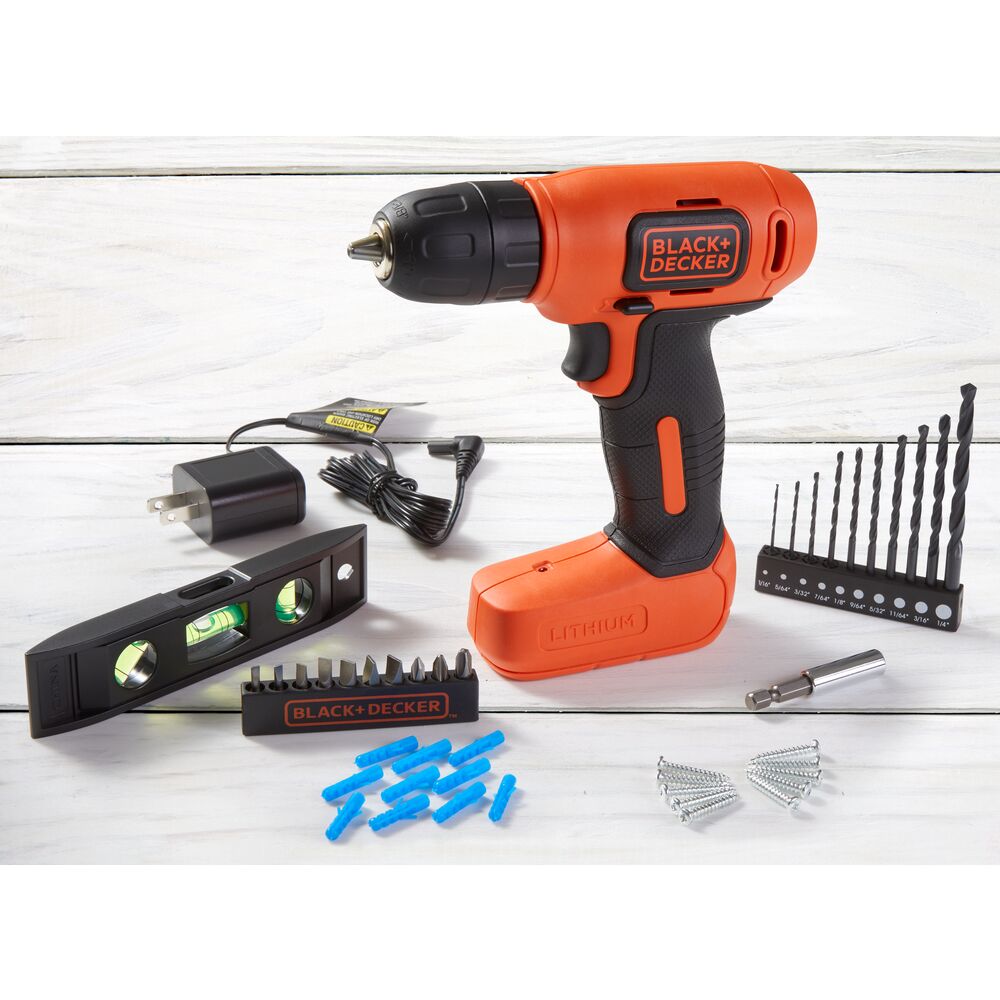 8V MAX* Cordless Drill + 43 Pc. Home Decor Project Kit