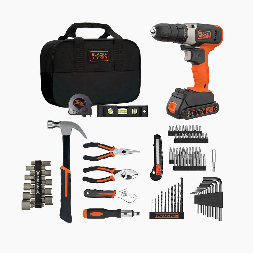 20V MAX* POWERCONNECT™ Cordless Drill/Driver with 83-Piece Home Project Kit and Tool Bag, Battery and Charger Included
