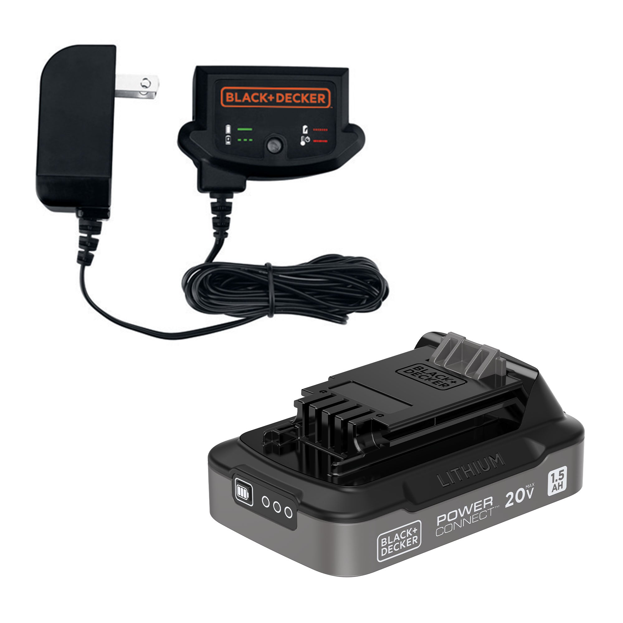 20V MAX* POWERCONNECT™ 1.5 Ah Battery With State of Charge Indicator Light and Charger Combo