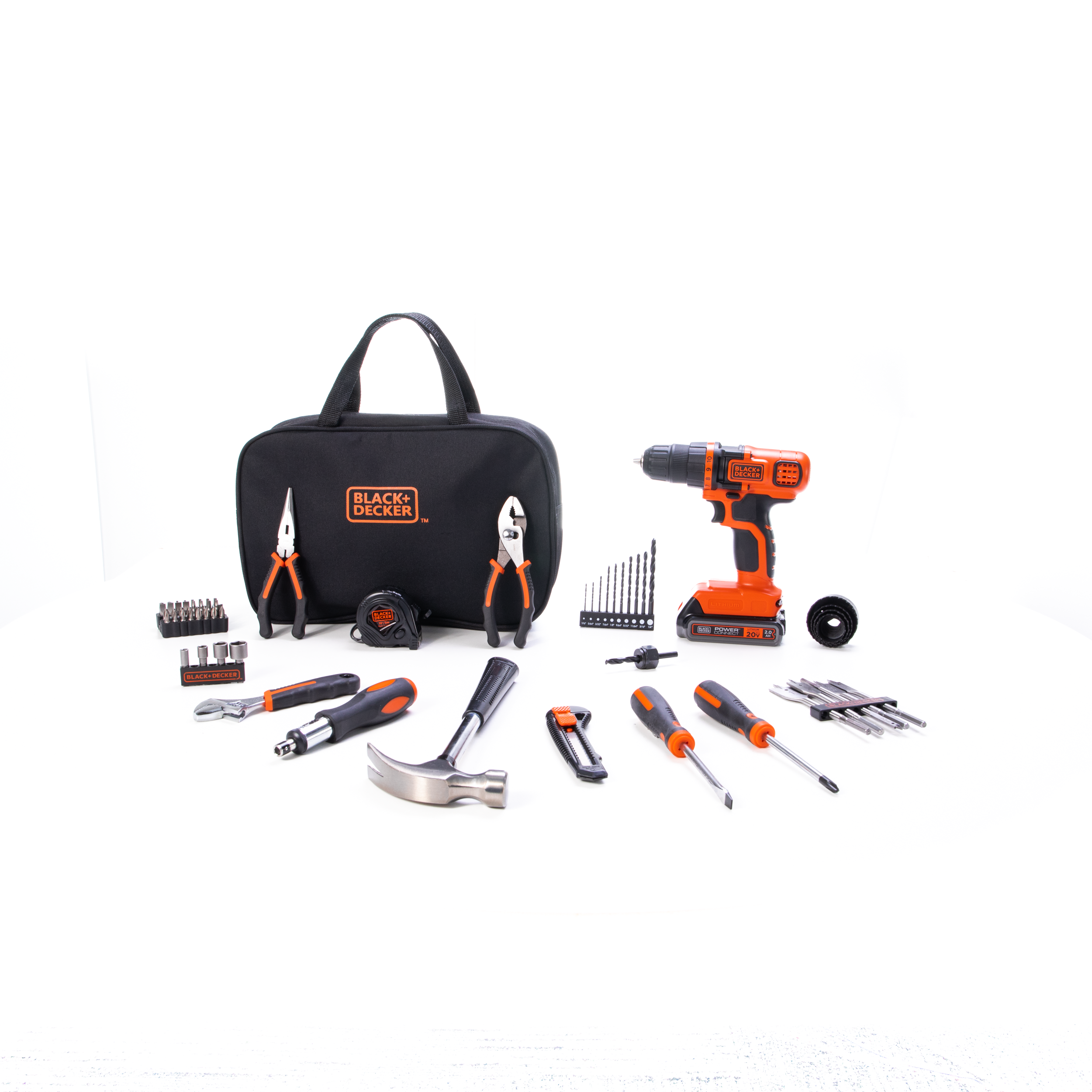 20V MAX* POWERCONNECT™ Cordless Drill/Driver With 68-Piece Project Kit and Tool Bag, Battery and Charger Included